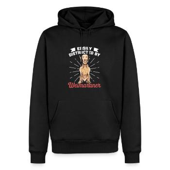 Weimaraner - Männer Premium Bio Hoodie - Schwarz - Vorne - Nico (187cm)