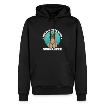 Zwergschnauzer - Männer Premium Bio Hoodie - Schwarz - Vorne - Nico (187cm)