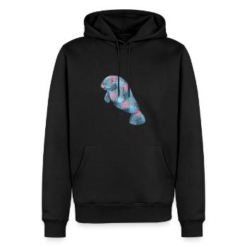 Lamantins Palmiers Colorés - Sweat à capuche Premium bio Homme - noir - Devant - Nico (187cm)