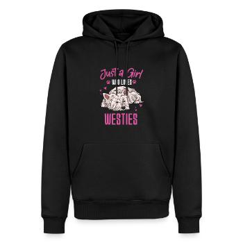 Terrier des Highlands de l’Ouest - Sweat à capuche Premium bio Homme - noir - Devant - Nico (187cm)