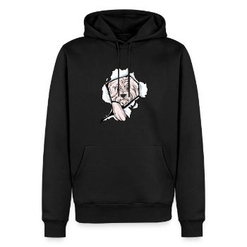West Highland Terrier - Sweat à capuche Premium bio Homme - noir - Devant - Nico (187cm)