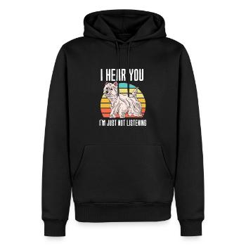 West Highland Terrier - Sweat à capuche Premium bio Homme - noir - Devant - Nico (187cm)