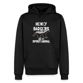 Les blaireaux de miel sont mon animal spirituel - Sweat à capuche Premium bio Homme - noir - Devant - Nico (187cm)
