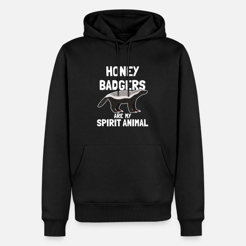 Honigdachse sind mein Geisttier - Männer Premium Bio Hoodie - Schwarz