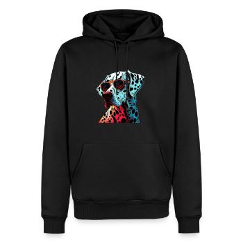 Dalmatien cool portant des lunettes de soleil - Sweat à capuche Premium bio Homme - noir - Devant - Nico (187cm)