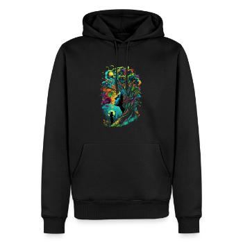 Femme De La Forêt Colorée - Sweat à capuche Premium bio Homme - noir - Devant - Nico (187cm)