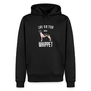 Whippet - Sweat à capuche Premium bio Homme - noir - Devant - Nico (187cm)