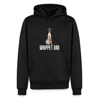 Whippet - Männer Premium Bio Hoodie - Schwarz - Vorne - Nico (187cm)