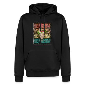 Danse en ligne Danse en ligne Crâne de taureau Boho - Sweat à capuche Premium bio Homme - noir - Devant - Nico (187cm)