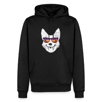 Bouvier australien - Sweat à capuche Premium bio Homme - noir - Devant - Nico (187cm)
