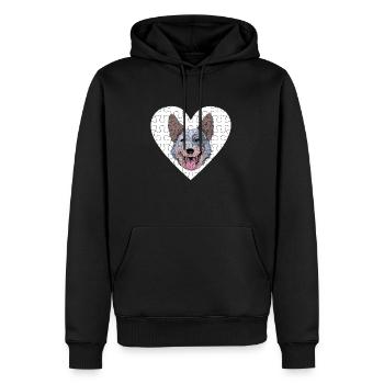 Bouvier australien - Sweat à capuche Premium bio Homme - noir - Devant - Nico (187cm)
