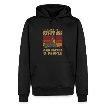 Bouvier australien - Sweat à capuche Premium bio Homme - noir - Devant - Nico (187cm)