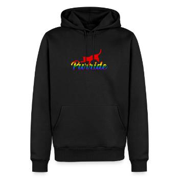 Chat LGBT - Sweat à capuche Premium bio Homme - noir - Devant - Nico (187cm)