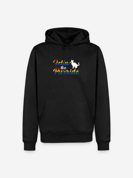 Chat LGBT - Sweat à capuche Premium bio Homme - noir