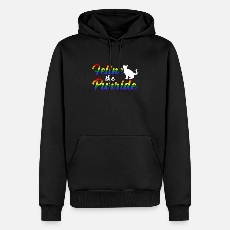 Chat LGBT - Sweat à capuche Premium bio Homme - noir