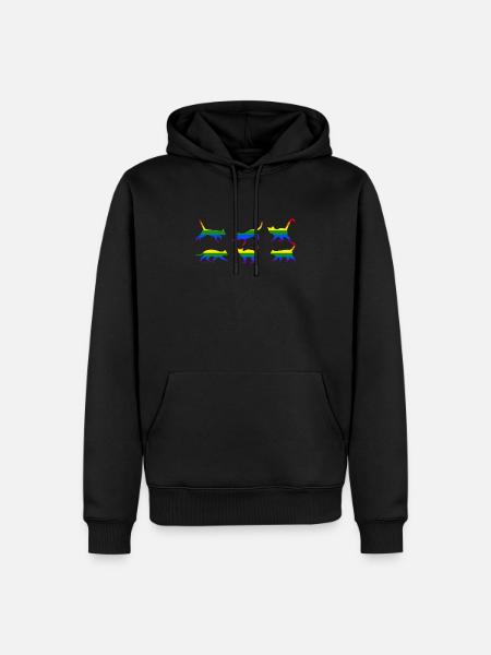 Chat LGBT - Sweat à capuche Premium bio Homme - noir