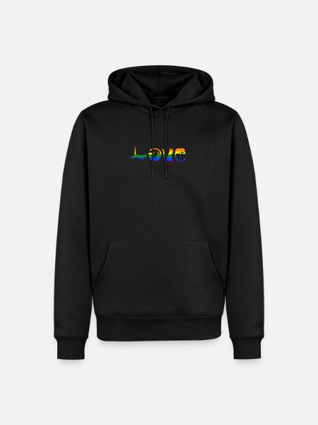 Chat LGBT - Sweat à capuche Premium bio Homme - noir