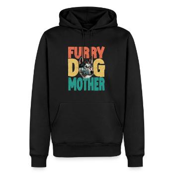 Sibirischer Husky Furry Hund Mutter - Männer Premium Bio Hoodie - Schwarz - Vorne - Nico (187cm)