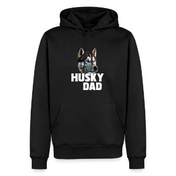 Sibirischer Husky-Vater - Männer Premium Bio Hoodie - Schwarz - Vorne - Nico (187cm)