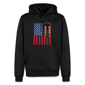 Drag Racing USA Flagge - Männer Premium Bio Hoodie - Schwarz - Vorne - Nico (187cm)