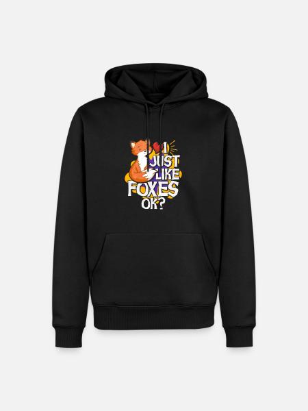 Fuchs - Männer Premium Bio Hoodie - Schwarz