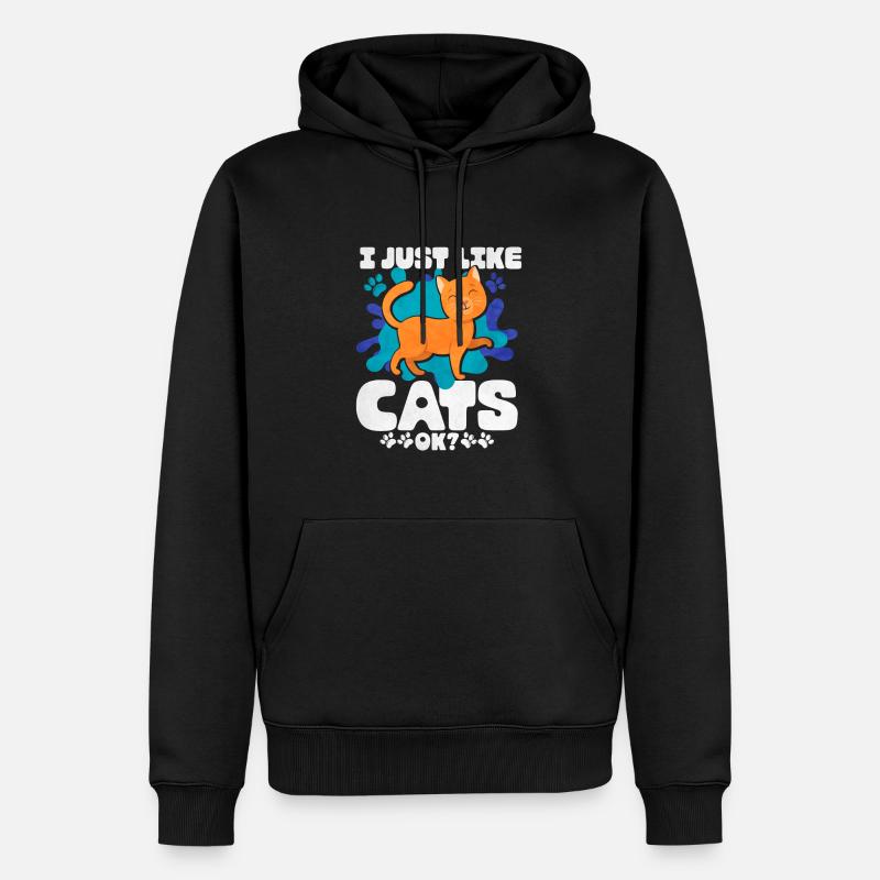 Katze - Männer Premium Bio Hoodie - Schwarz