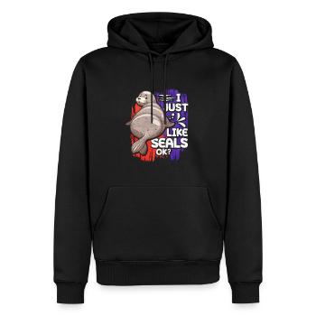 Robbe - Männer Premium Bio Hoodie - Schwarz - Vorne - Nico (187cm)
