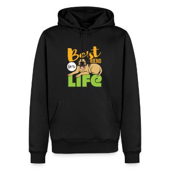 Mastiff - Männer Premium Bio Hoodie - Schwarz - Vorne - Nico (187cm)