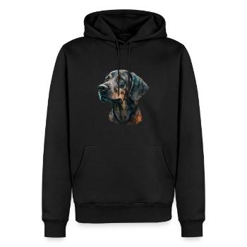 Plott Hound Portrait - Sweat à capuche Premium bio Homme - noir - Devant - Nico (187cm)