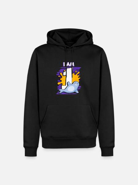 Ich Bin 1 Robbe - Männer Premium Bio Hoodie - Schwarz
