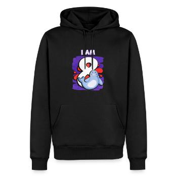 Ich Bin 8 Robbe - Männer Premium Bio Hoodie - Schwarz - Vorne - Nico (187cm)