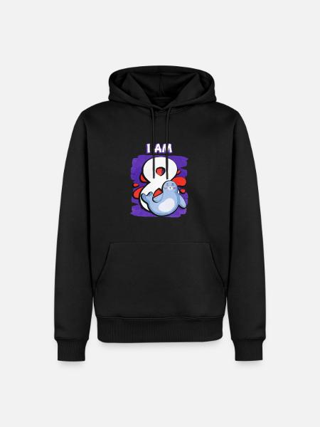 I am 8 seal - Men’s Premium Organic Hoodie - black
