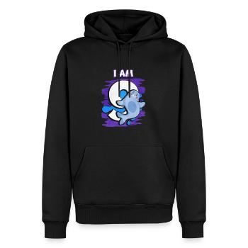 Ich Bin 9 Robbe - Männer Premium Bio Hoodie - Schwarz - Vorne - Nico (187cm)