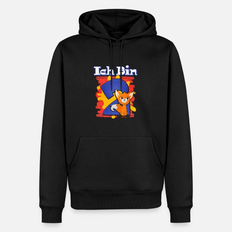 Ich Bin 2 Fuchs - Männer Premium Bio Hoodie - Schwarz