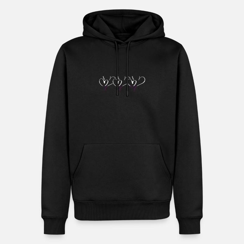 Asexual Flagge Pride Geschenk - Männer Premium Bio Hoodie - Schwarz