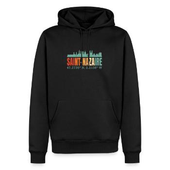 Saint-Nazaire - Männer Premium Bio Hoodie - Schwarz - Vorne - Nico (187cm)