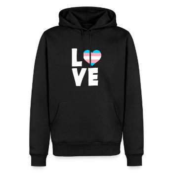 Trans Transgender Pride Flagge - Männer Premium Bio Hoodie - Schwarz - Vorne - Nico (187cm)