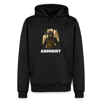 Arboriculteur - Sweat à capuche Premium bio Homme - noir - Devant - Nico (187cm)