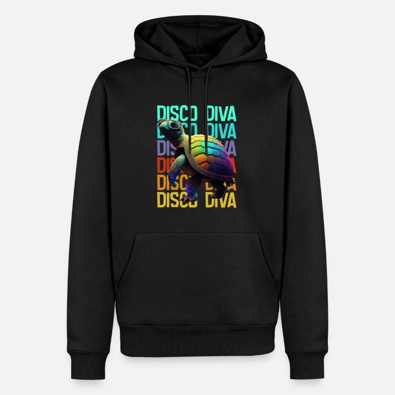Turtle Disco Diva - Men’s Premium Organic Hoodie - black