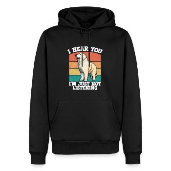 Grandes Pyrénées Je t’entends Je n’écoute tout simplement pas - Sweat à capuche Premium bio Homme - noir - Devant - Nico (187cm)