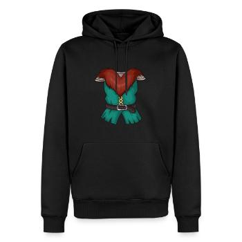 Costume viking - Sweat à capuche Premium bio Homme - noir - Devant - Nico (187cm)