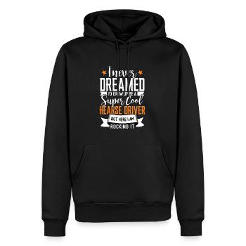 Drôle de chauffeur de corbillard disant cadeau - Sweat à capuche Premium bio Homme - noir - Devant - Nico (187cm)