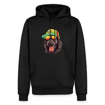Cooler Rasta Black Retriever Bunt - Männer Premium Bio Hoodie - Schwarz - Vorne - Nico (187cm)