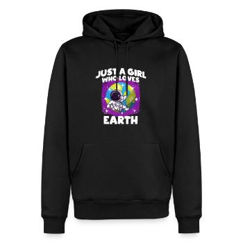Cadeau de Girl Earth - Sweat à capuche Premium bio Homme - noir - Devant - Nico (187cm)