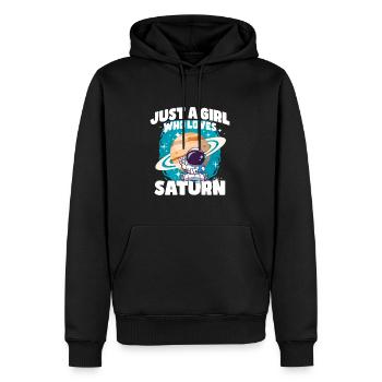 Mädchen Saturn Geschenk - Männer Premium Bio Hoodie - Schwarz - Vorne - Nico (187cm)