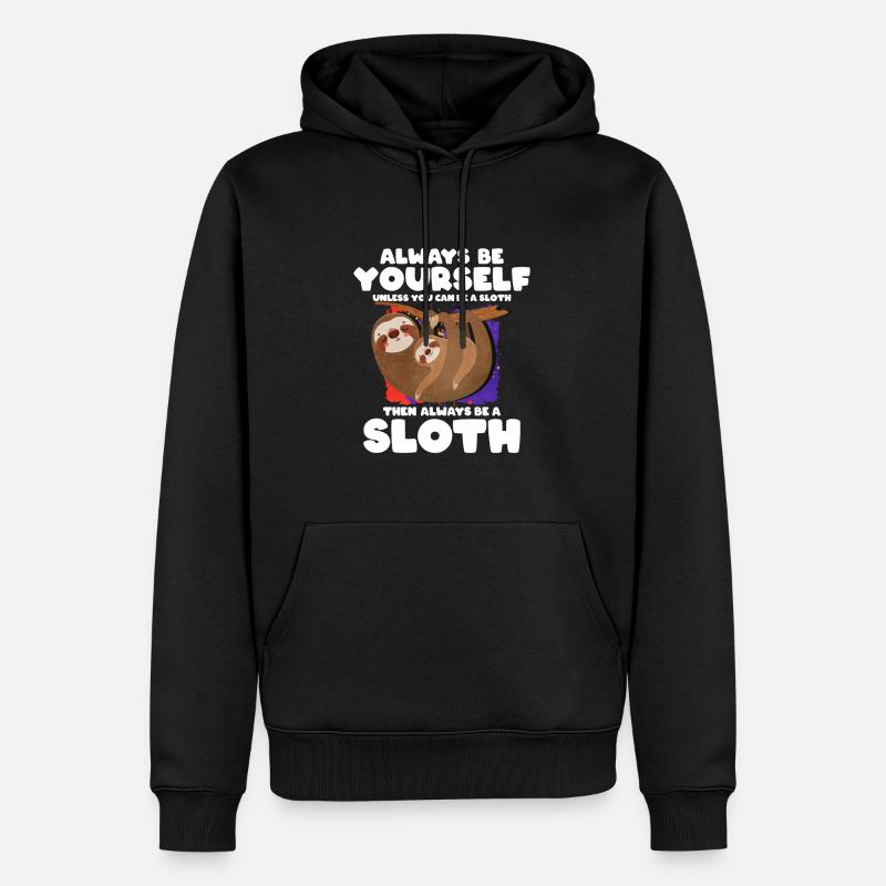 Faultier - Männer Premium Bio Hoodie - Schwarz
