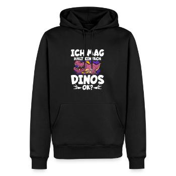 Ich Mag Halt Einfach Dinos Ok - Männer Premium Bio Hoodie - Schwarz - Vorne - Nico (187cm)