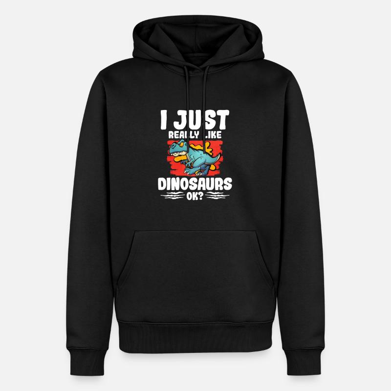 Dinosaure - Sweat à capuche Premium bio Homme - noir