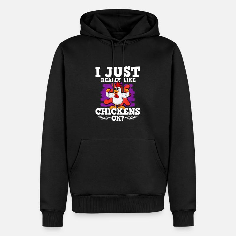 Hühner - Männer Premium Bio Hoodie - Schwarz