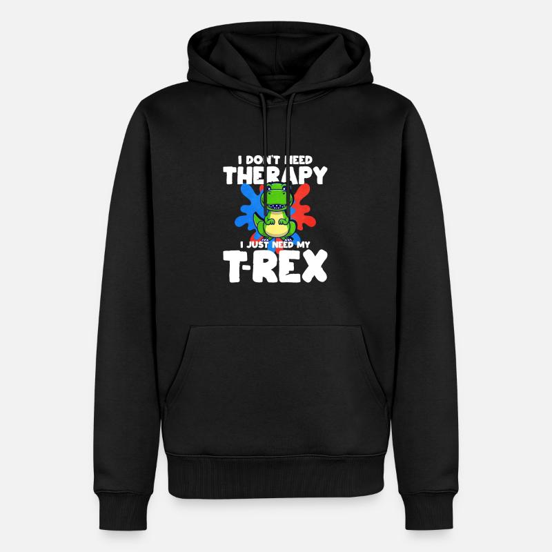 T-Rex - Männer Premium Bio Hoodie - Schwarz